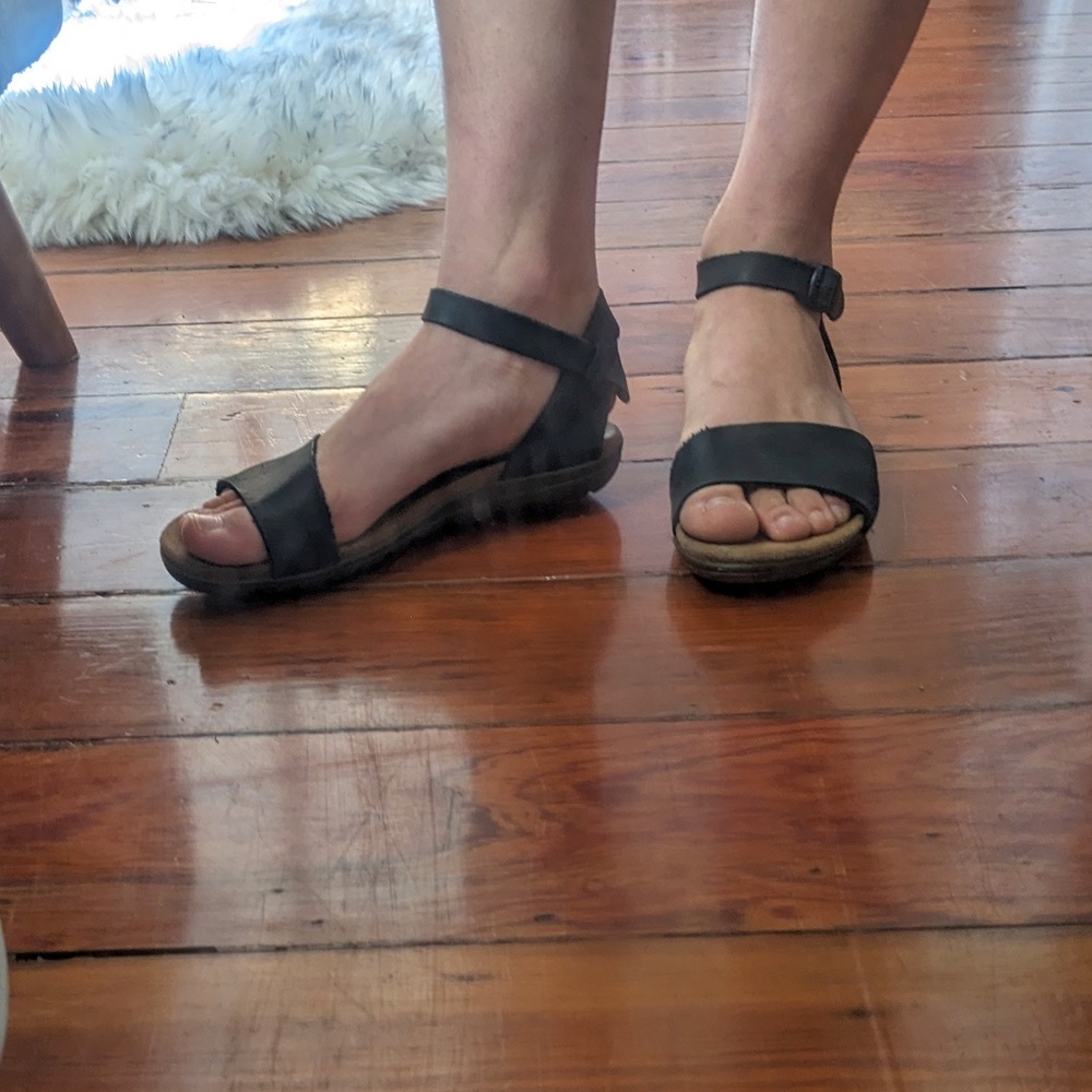 Black Italian Leather Sandals